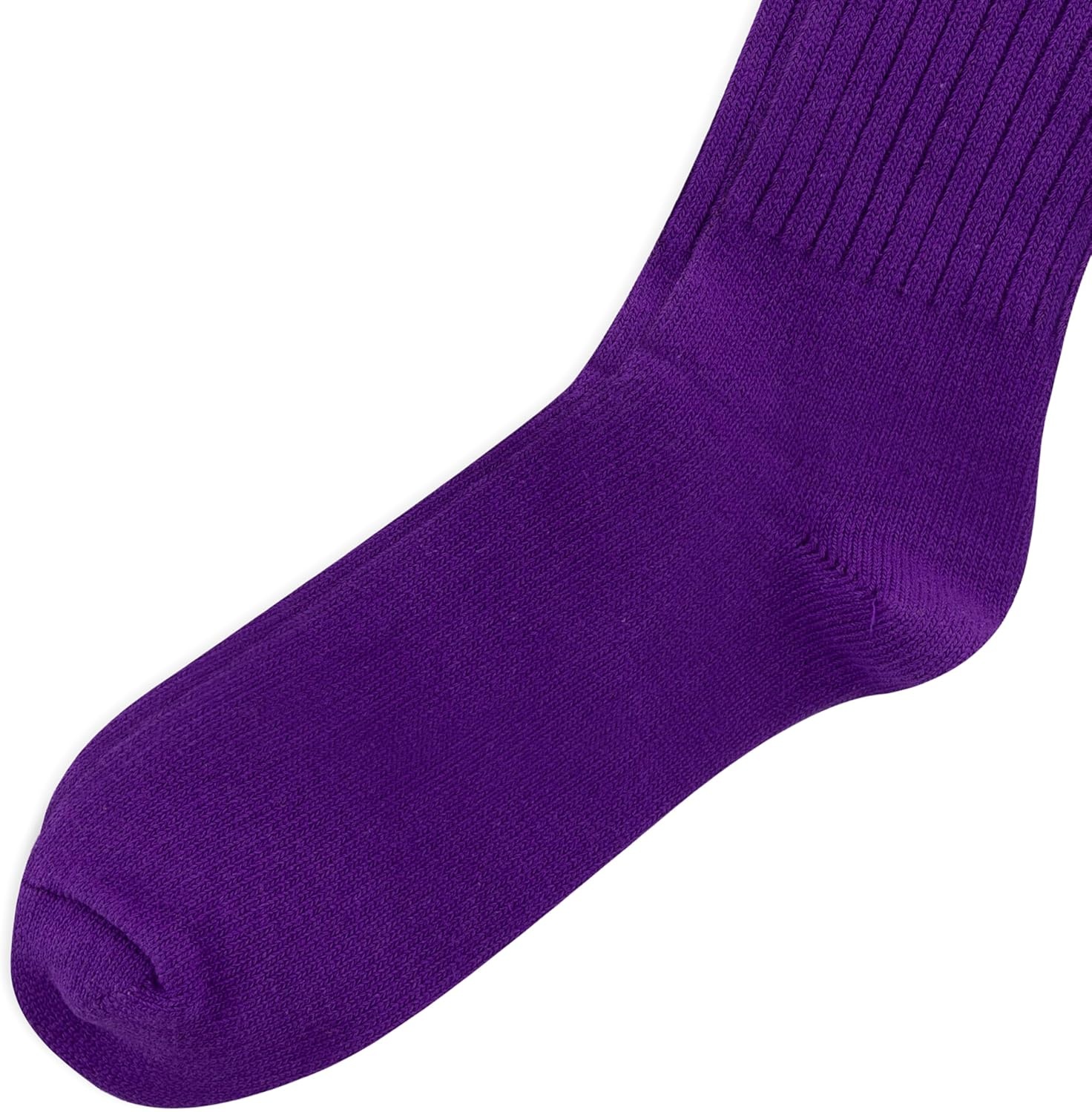 imagePolo Ralph Lauren Mens Cotton Ribbed Dress Crew Socks 1 Pair Pack Solid Color Cushioned ComfortPurple