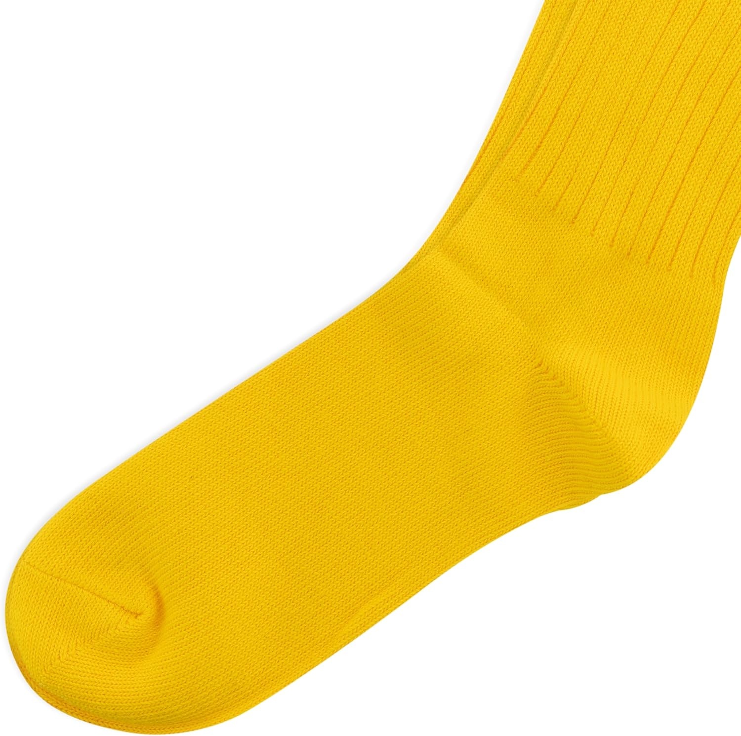 imagePolo Ralph Lauren Mens Cotton Ribbed Dress Crew Socks 1 Pair Pack Solid Color Cushioned ComfortYellow