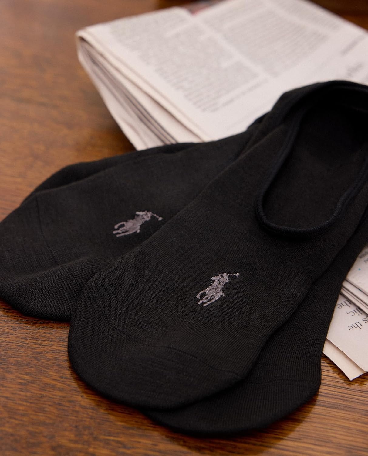 imagePolo Ralph Lauren Mens Dress Liner Socks 3 Pair Pack Lightweight Cotton Comfort with NonSlip HeelBlack