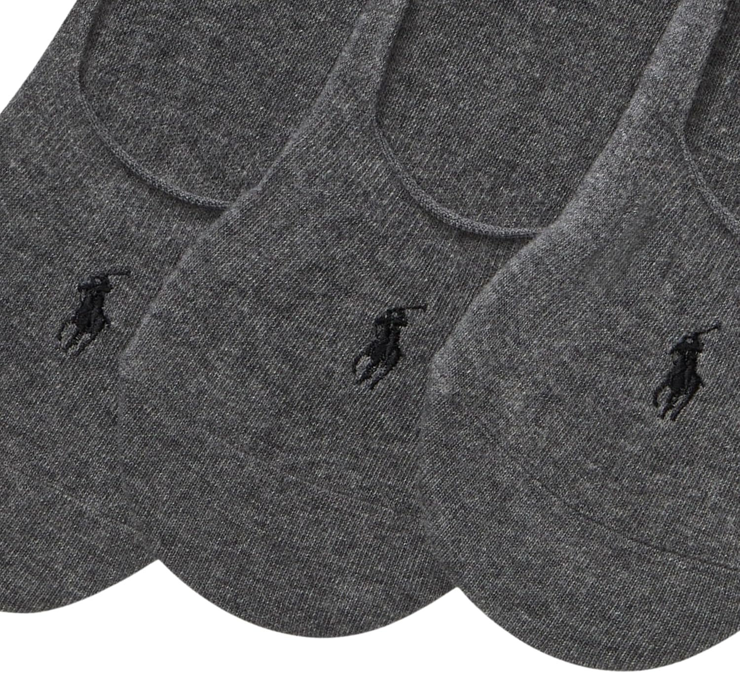 imagePolo Ralph Lauren Mens Dress Liner Socks 3 Pair Pack Lightweight Cotton Comfort with NonSlip HeelCharcoal