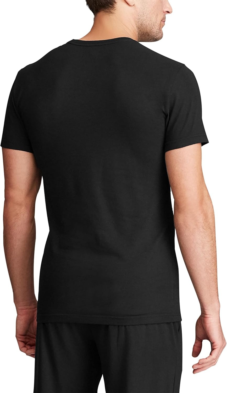 imagePolo Ralph Lauren Mens Slim Fit Stretch Crew Undershirts 3PackPolo BlackWhite Charcoal HeatherWhite Andover HeatherWhite 3 Pack