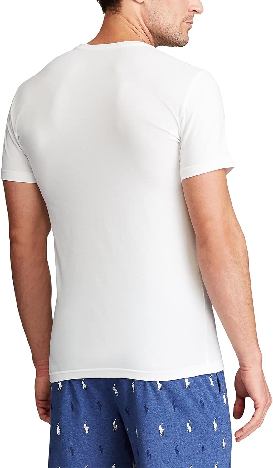 imagePolo Ralph Lauren Mens Slim Fit Stretch Crew Undershirts 3PackWhiteNavy 3 Pack