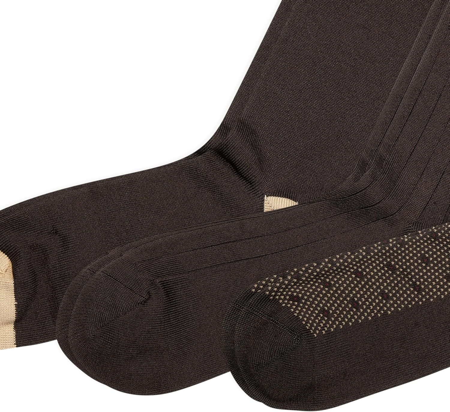 imagePolo Ralph Lauren Mens Super Soft Birdseye Dress Crew Socks 3PackTobacco Dot