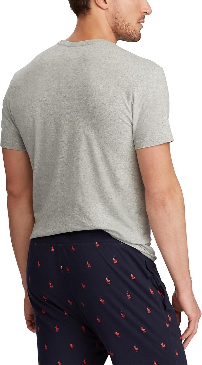 imagePolo Ralph Lauren Mens TShirt Pack 3Pack Cotton Mens Clothing Crewneck Undershirt Slim Fit ShortSleeve TeesAndover HeatherNavy BlueWhite NavyWhite 3 Pack