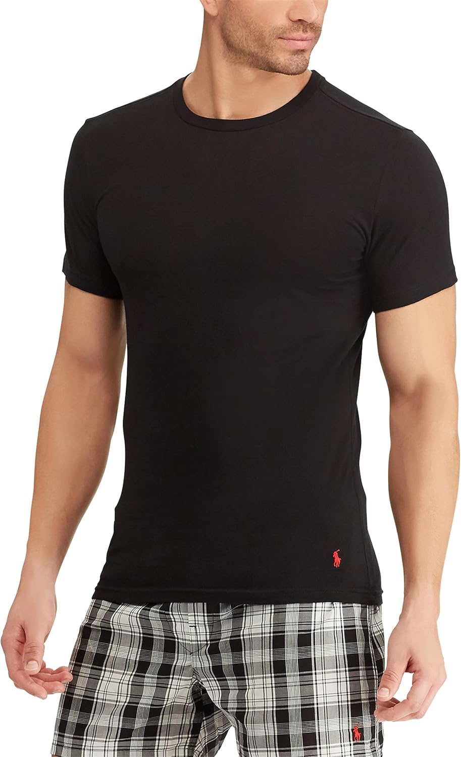 imagePolo Ralph Lauren Mens TShirt Pack 3Pack Cotton Mens Clothing Crewneck Undershirt Slim Fit ShortSleeve TeesPolo BlackRed 3 Pack