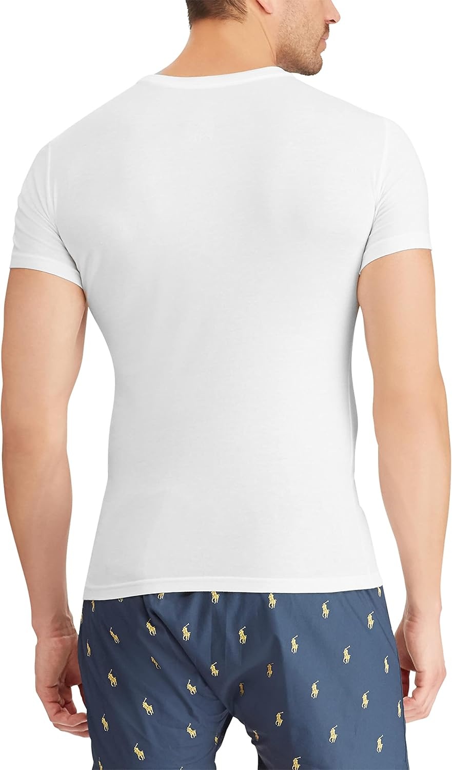 imagePolo Ralph Lauren Mens TShirt Pack 3Pack Cotton Mens Clothing Crewneck Undershirt Slim Fit ShortSleeve TeesWhiteNavy 3 Pack