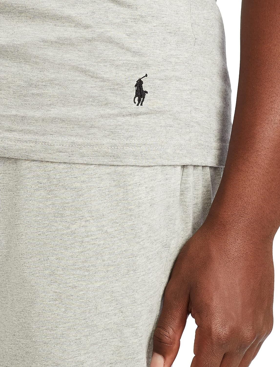 imagePolo Ralph Lauren Mens TShirt Pack 3Pack Cotton Mens Clothing VNeck Undershirt Slim Fit Tees MoistureWickingAndover HeatherMadison HeatherBlack