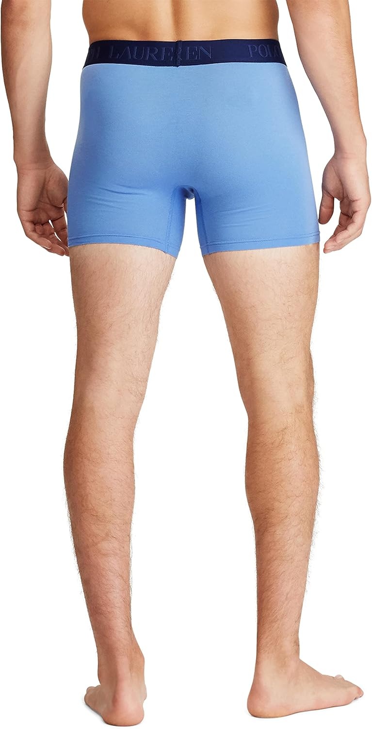 imagePolo Ralph Lauren Underwear Mens 4D Flex Cotton Modal Boxer Briefs 3 PackBlueRoyalDeep Atlantic 3 Pack