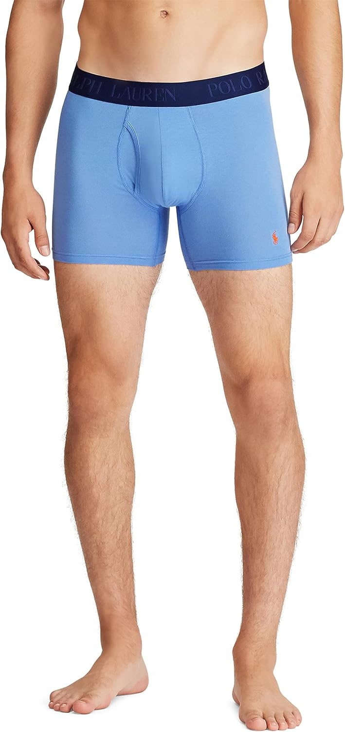 imagePolo Ralph Lauren Underwear Mens 4D Flex Cotton Modal Boxer Briefs 3 PackBlueRoyalDeep Atlantic 3 Pack
