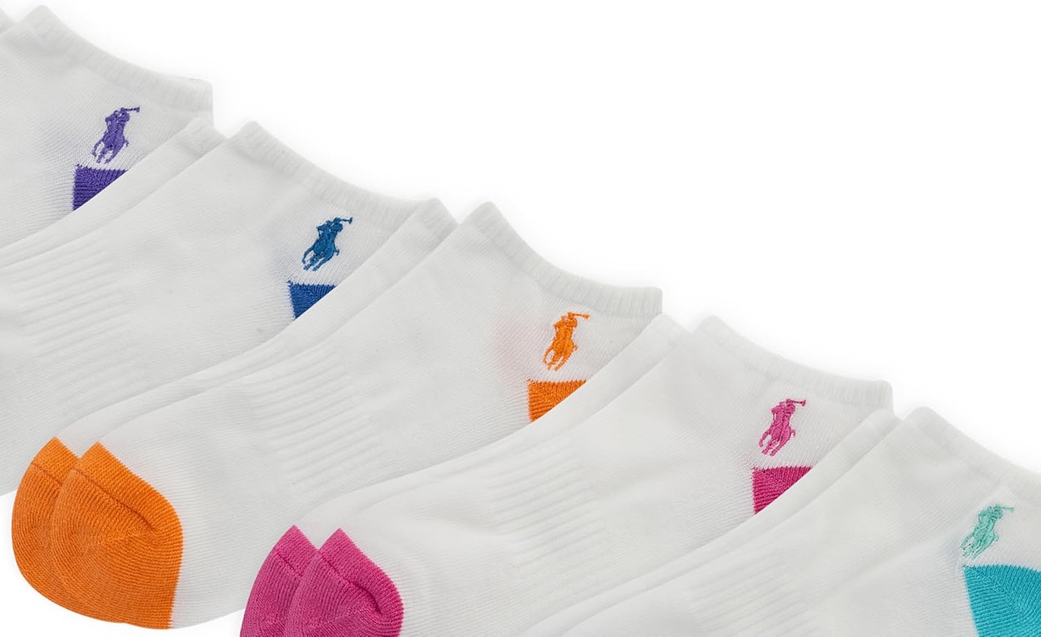 imagePolo Ralph Lauren boys Classic Sport Low Cut Socks 6 Pair Pack Soft Stretchy Yarn amp Arch SupportMulticolor Tip