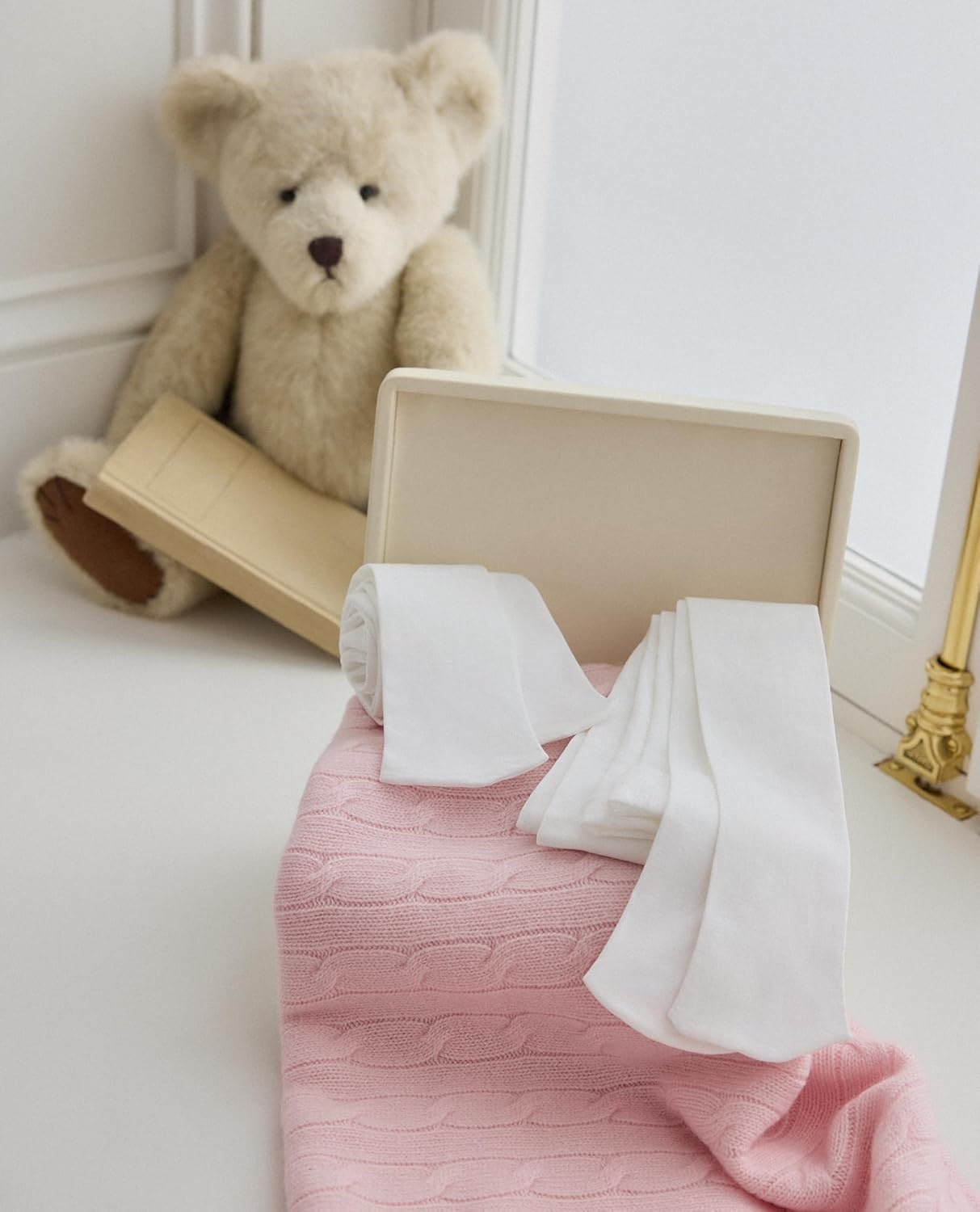 imagePolo Ralph Lauren girls Ultra Soft Microfiber Tights 2 Pair Pack Pinchfree FitWhite