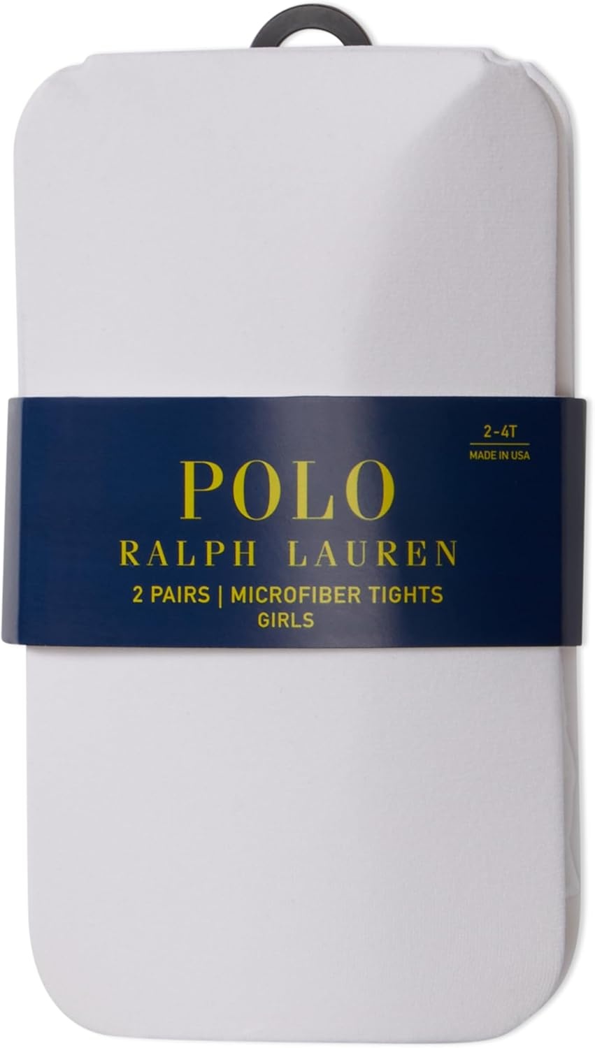 imagePolo Ralph Lauren girls Ultra Soft Microfiber Tights 2 Pair Pack Pinchfree FitWhite
