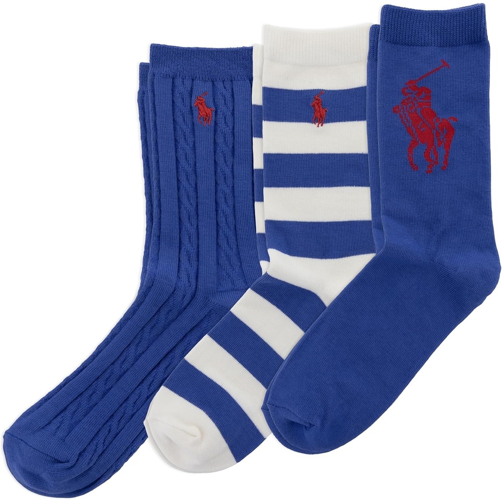 imagePOLO RALPH LAUREN Boys Candy Shop Multicolor Ankle Socks 1 Pair Pack Sustainable Cotton ComfortBlue