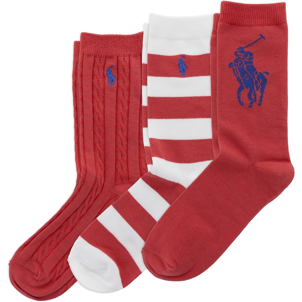 imagePOLO RALPH LAUREN Boys Candy Shop Multicolor Ankle Socks 1 Pair Pack Sustainable Cotton ComfortRed