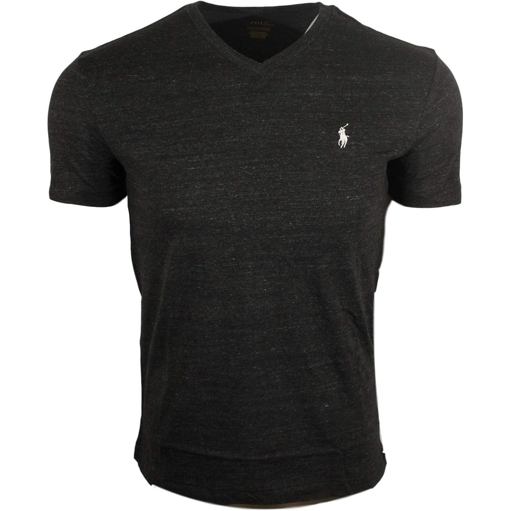 imagePOLO RALPH LAUREN Classic Fit VNeck TShirtBlack Heather White Pony