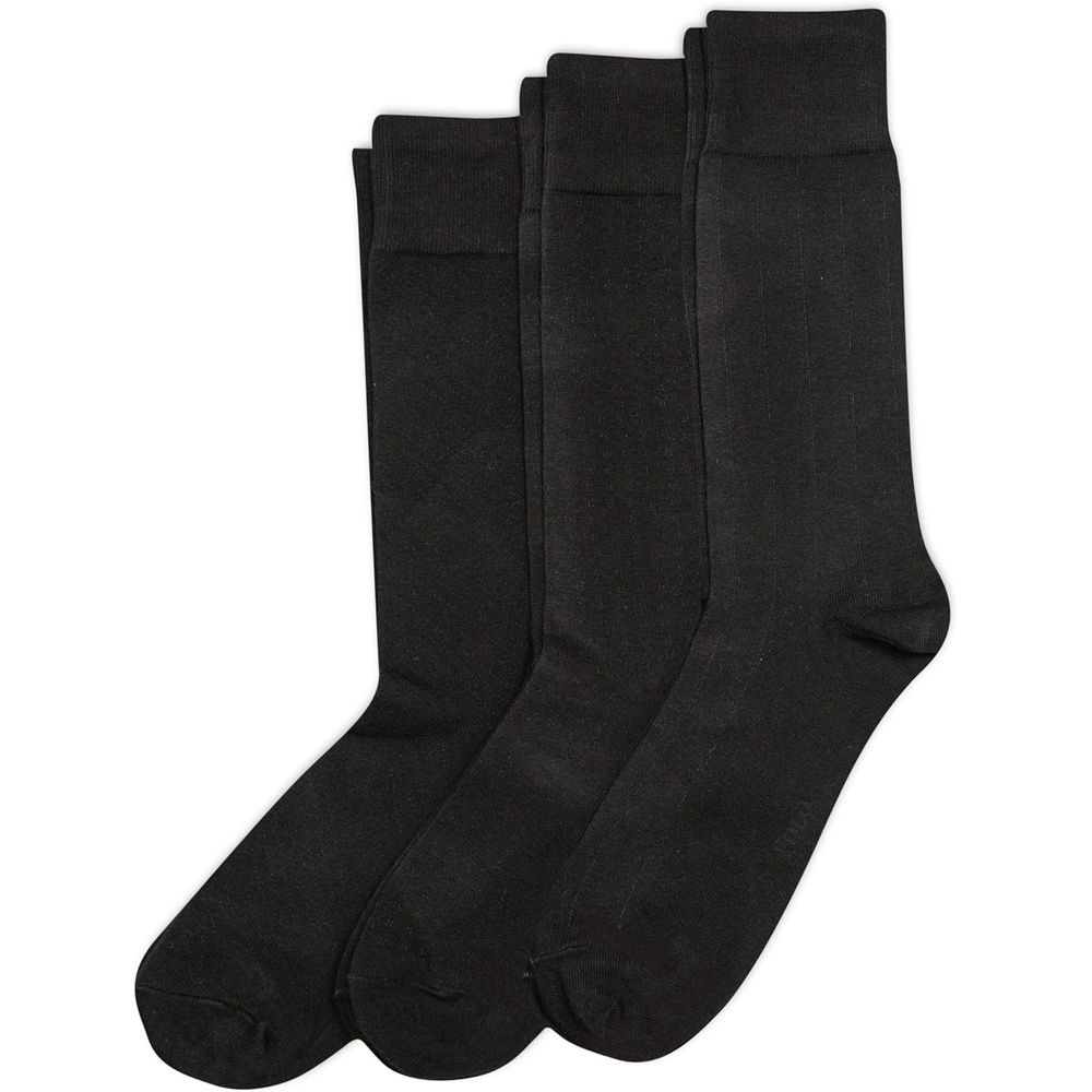 imagePOLO RALPH LAUREN Mens Assorted Pattern Dress Crew Socks 3 Pair Pack Soft Lightweight CottonBlack