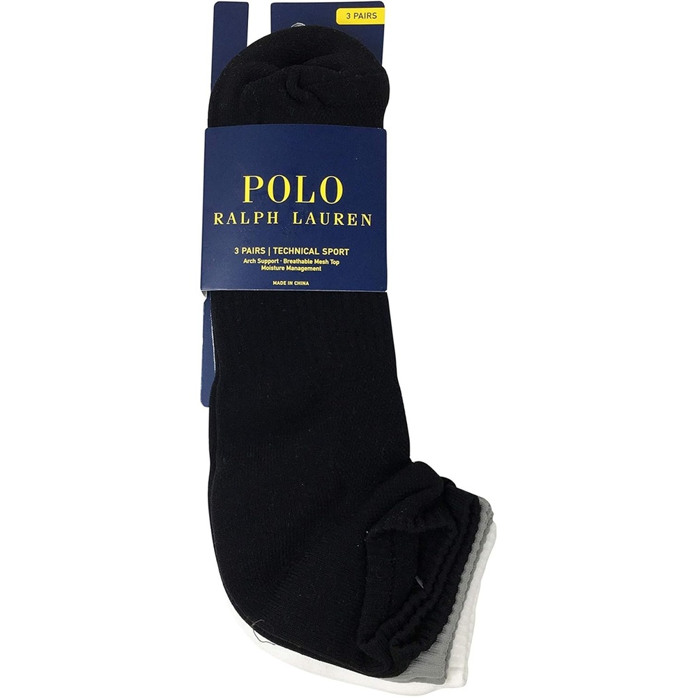 imagePOLO RALPH LAUREN Mens Casual Wool Ribbed Boot Crew Socks 1 Pair Pack Doer LambswoolBlack