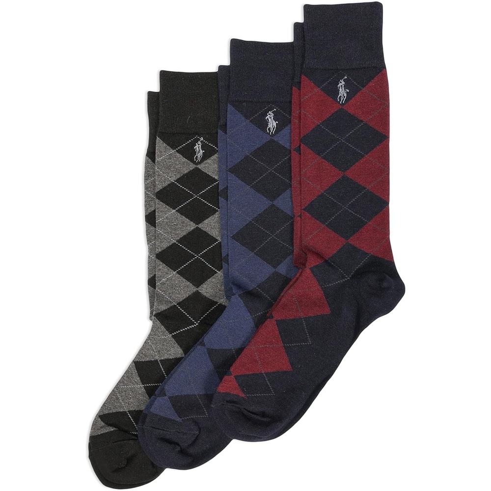 imagePOLO RALPH LAUREN Mens Casual Wool Ribbed Boot Crew Socks  1 Pair Pack  Doer LambswoolNavy Multi
