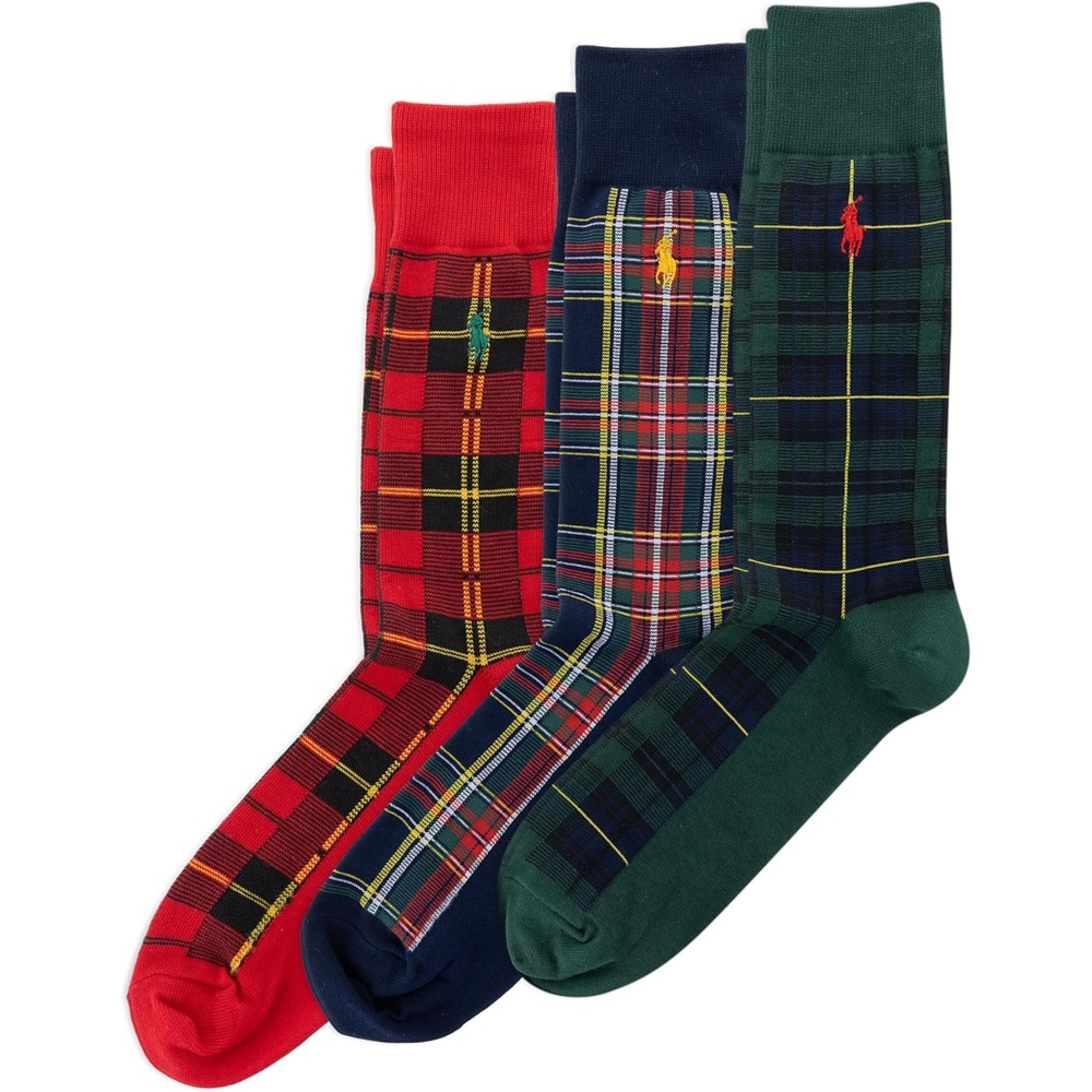 imagePOLO RALPH LAUREN Mens Casual Wool Ribbed Boot Crew Socks  1 Pair Pack  Doer LambswoolTartan Gift Box