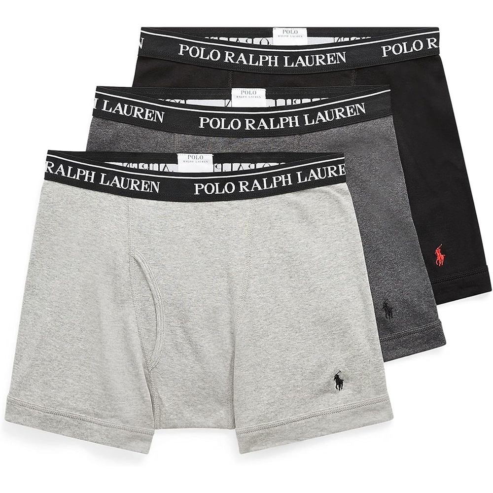 imagePOLO RALPH LAUREN Mens Classic Fit Cotton Boxer Briefs Trunks amp Long Leg Available 3PackAndoverMadisonPolo Black