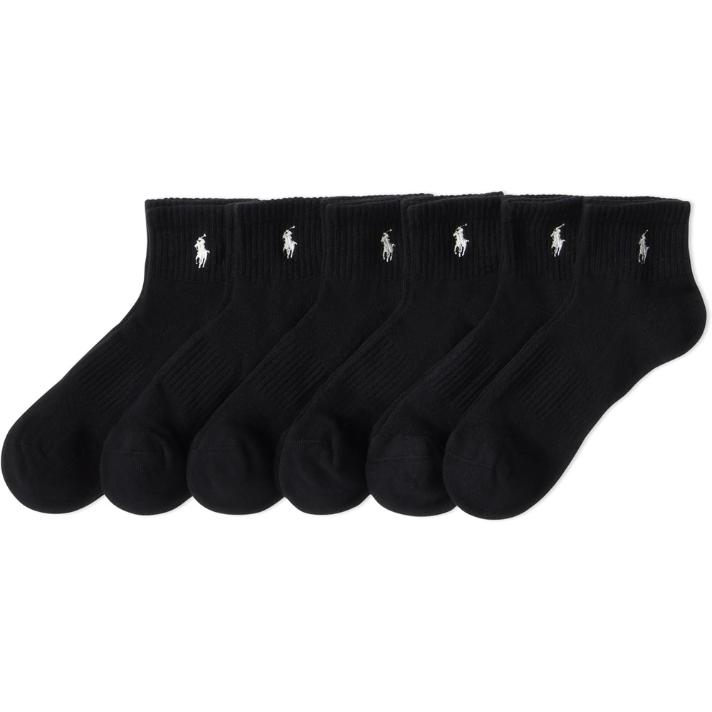 imagePOLO RALPH LAUREN Mens Performance Cotton Quarter SocksBlack