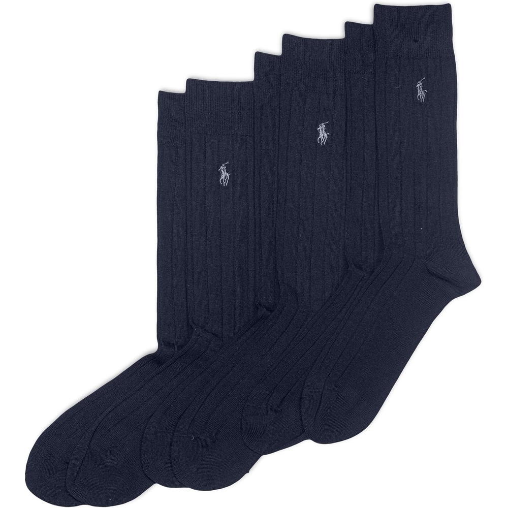 imagePOLO RALPH LAUREN Mens Ribbed Dress Crew Socks 3PairNavy