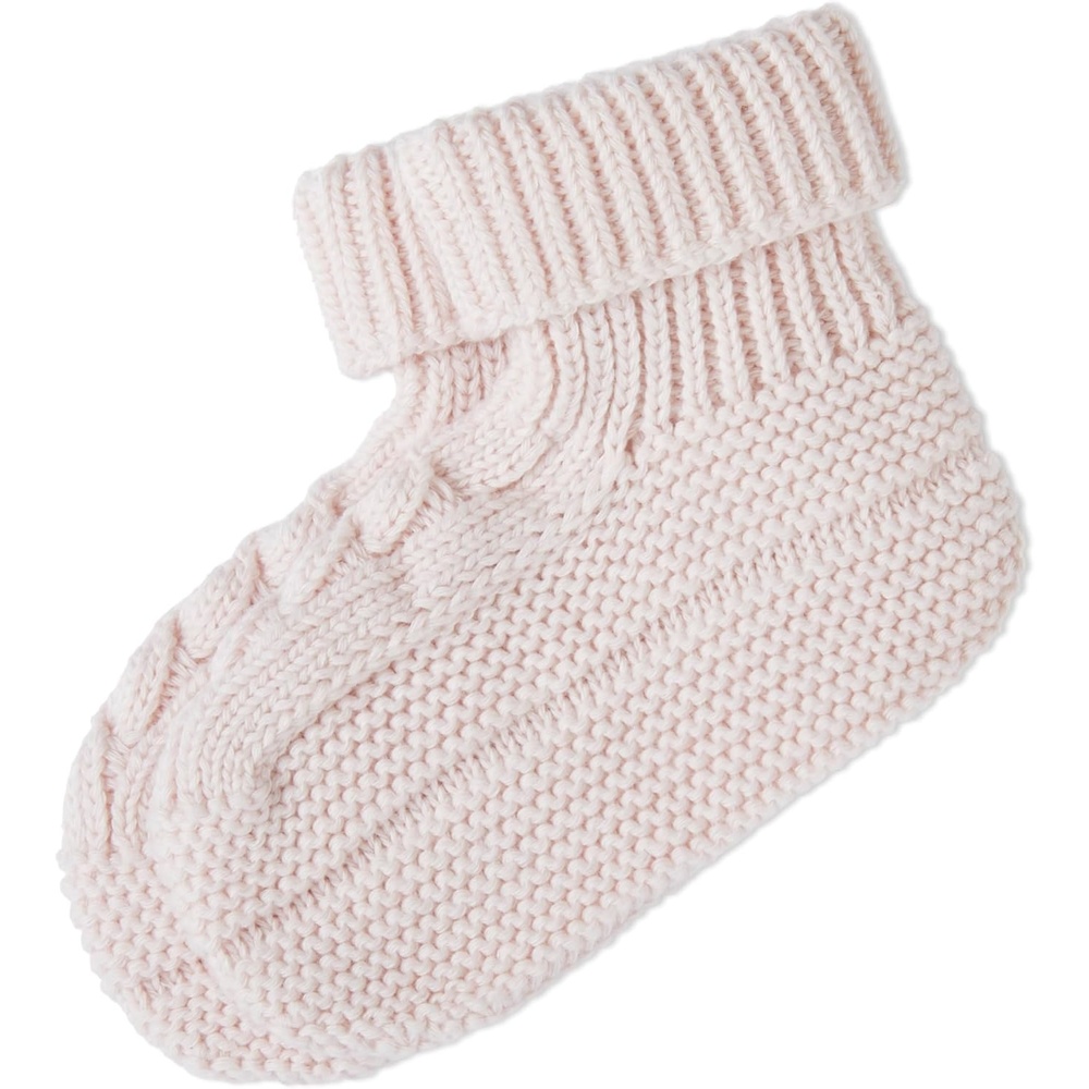 imagePOLO RALPH LAUREN Unisexbaby Babys Bootie with Cable 1 Pair Pack Soft Cotton ComfortSoft Pink