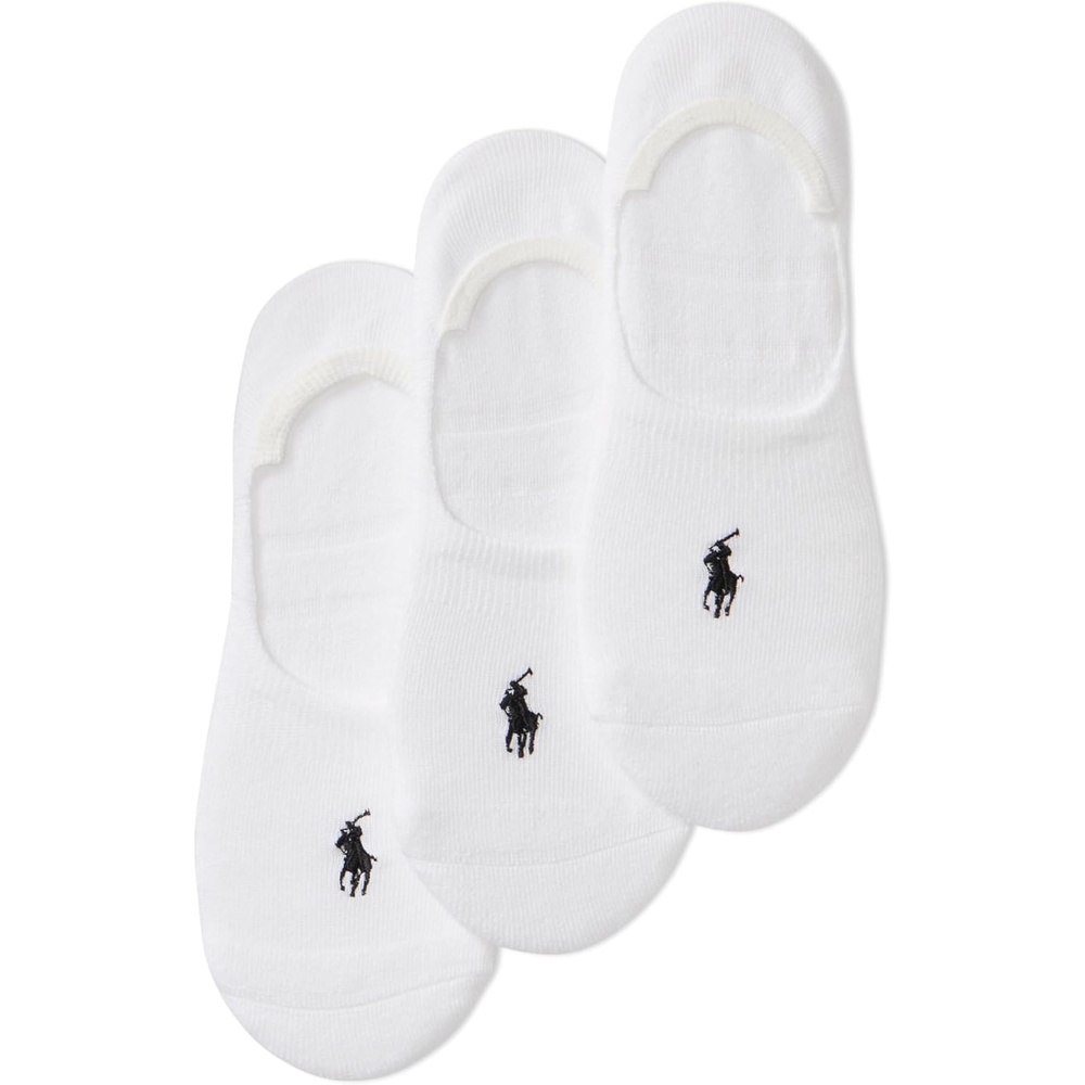 imagePOLO RALPH LAUREN Womens Classic Sport Sneaker Liner Socks  3 Pair Pack  Nonslip Gripper amp Arch SupportWhite