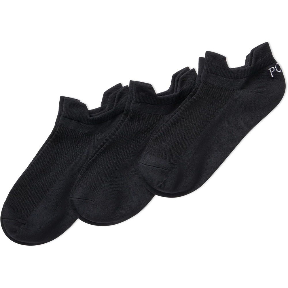 imagePOLO RALPH LAUREN Womens Microfiber Double Tab No Show Socks 3 Pair PackBlack