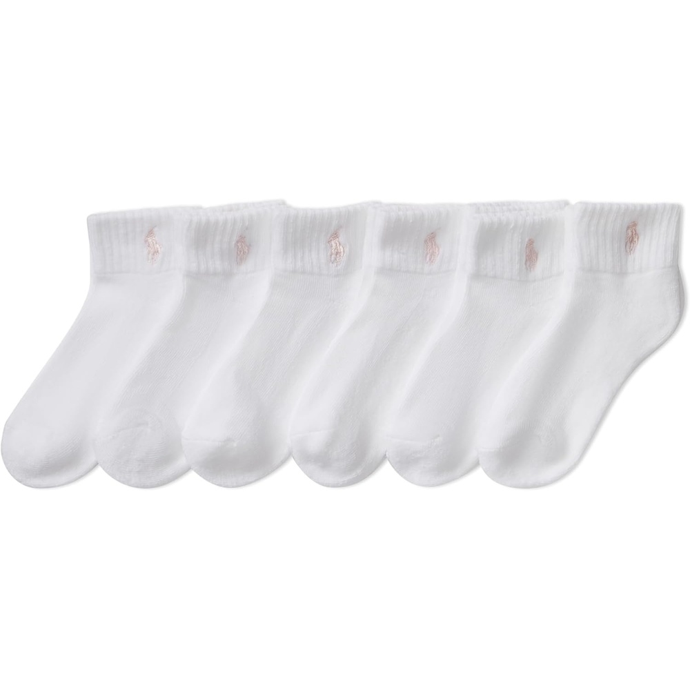 imagePolo Baby Socks for Boys and Girls with Gripper Bottoms 6 Pairs WhitePink Pony 2T 4T