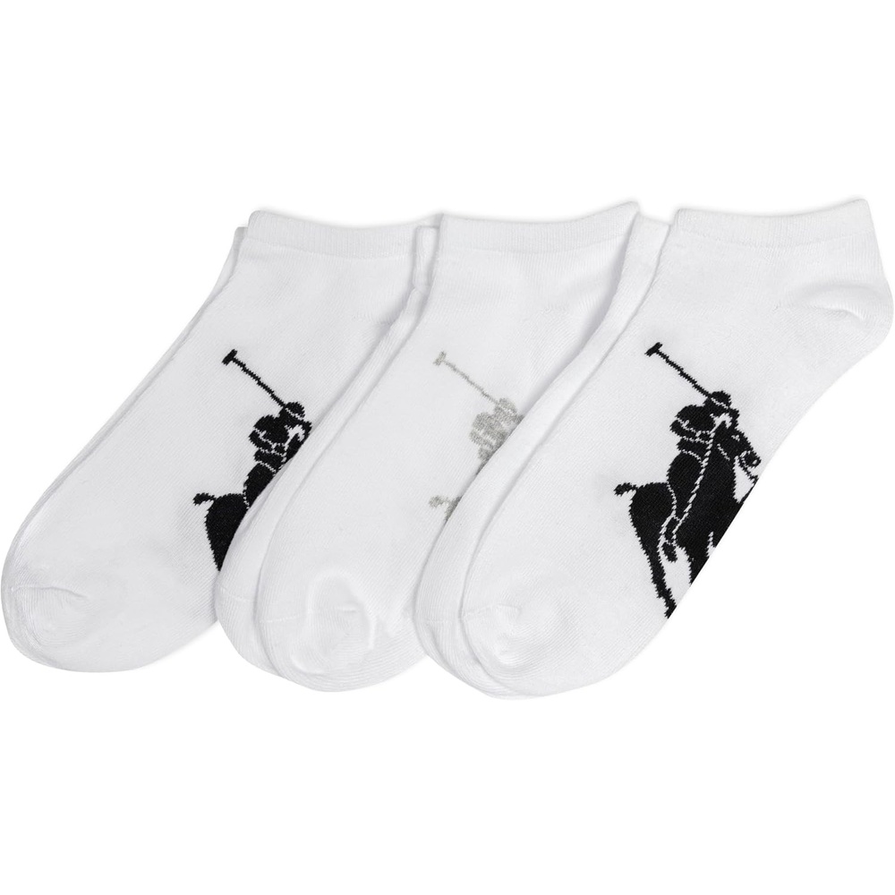 imagePolo Ralph Lauren Mens Classic Sport Big Pony Low Cut Socks  3 Pair Pack  Soft and Lightweight Cotton ComfortWhite