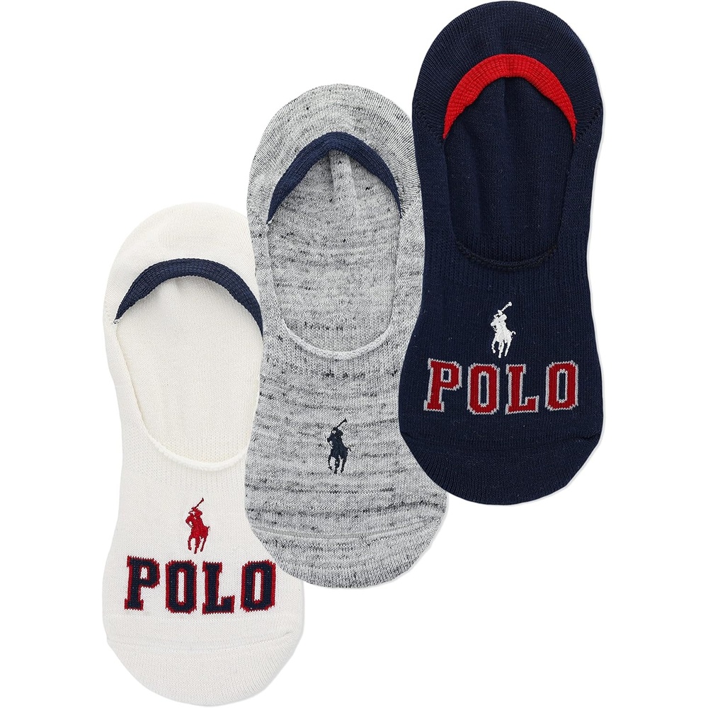 imagePolo Ralph Lauren Mens Dress Liner Socks 3 Pair Pack Lightweight Cotton Comfort with NonSlip HeelAmericana Assorted