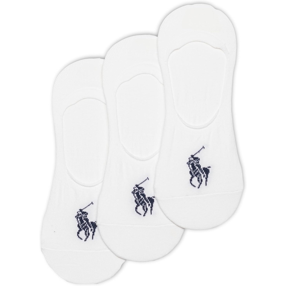 imagePolo Ralph Lauren Mens Dress Liner Socks 3 Pair Pack Lightweight Cotton Comfort with NonSlip HeelWhite