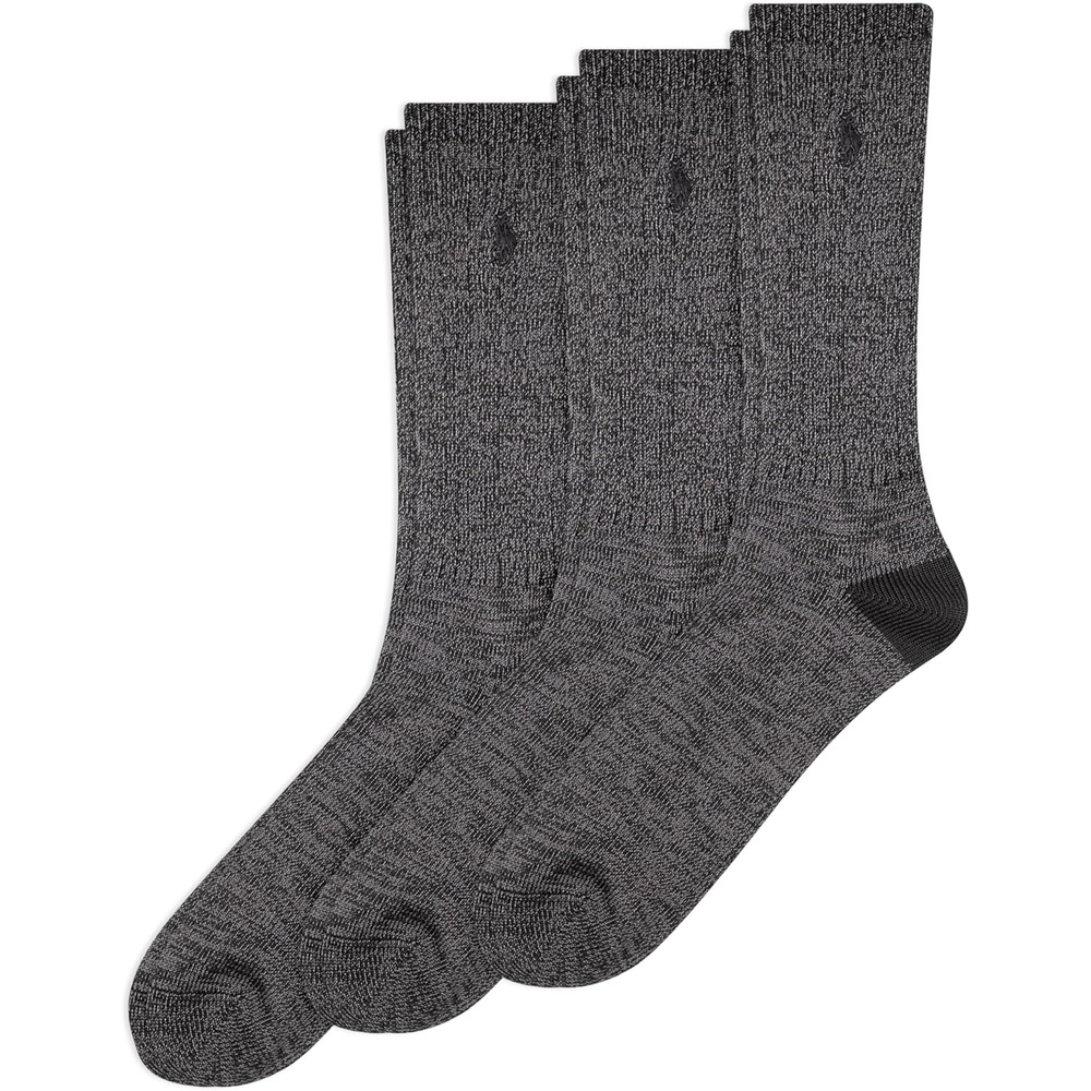 imagePolo Ralph Lauren Mens Super Soft Ragg Crew Socks 3 Pair PackBlack