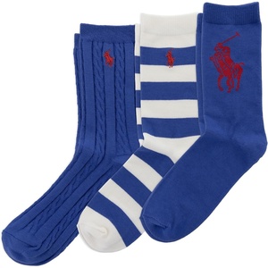 POLO RALPH LAUREN Boys’ Candy Shop Multicolor Ankle Socks – 1 Pair Pack – Sustainable Cotton Comfort(Blue)