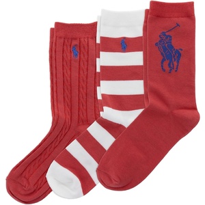 POLO RALPH LAUREN Boys’ Candy Shop Multicolor Ankle Socks – 1 Pair Pack – Sustainable Cotton Comfort(Red)