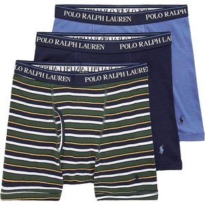 POLO RALPH LAUREN Classic Fit Stretch Boxer Briefs(Green Stripe/Deep Blue/Cruise Navy)