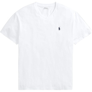 POLO RALPH LAUREN Classic Fit V-Neck T-Shirt(Basic White)