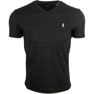 POLO RALPH LAUREN Classic Fit V-Neck T-Shirt(Black Heather (White Pony))