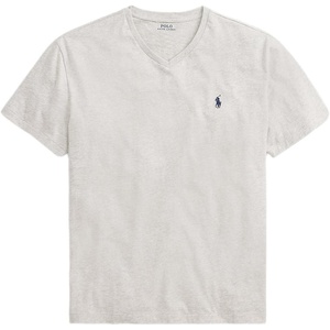 POLO RALPH LAUREN Classic Fit V-Neck T-Shirt(Ralph Lauren Grey Heather.)