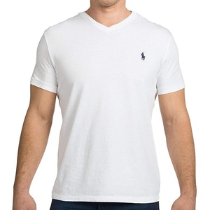 POLO RALPH LAUREN Classic Fit V-Neck T-Shirt(White (Navy Pony))