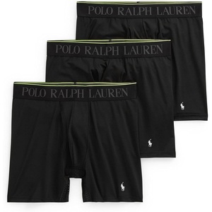 POLO RALPH LAUREN Men’s 4D Flex Performance Air Boxer Briefs Regular and Long Leg 3-Pack(Polo Black/White – 3 Pack)