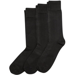 POLO RALPH LAUREN Men’s Assorted Pattern Dress Crew Socks – 3 Pair Pack – Soft Lightweight Cotton(Black)