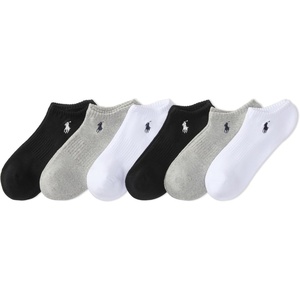 POLO RALPH LAUREN Men’s Athletic Performance Cotton Low Cut Socks – 6 Pair Pack – Moisture Wicking Mesh(Grey Heather/Assorted)