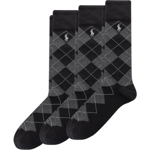 POLO RALPH LAUREN Men’s Casual Wool Ribbed Boot Crew Socks – 1 Pair Pack – Doer Lambswool(Black Assorted)