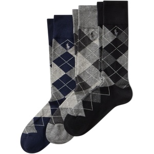 POLO RALPH LAUREN Men’s Casual Wool Ribbed Boot Crew Socks – 1 Pair Pack – Doer Lambswool(Black Navy Assorted)