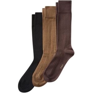 POLO RALPH LAUREN Men’s Casual Wool Ribbed Boot Crew Socks – 1 Pair Pack – Doer Lambswool(Brown Assorted)