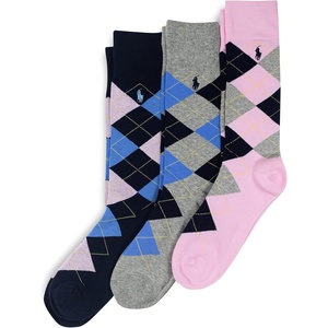 POLO RALPH LAUREN Men’s Casual Wool Ribbed Boot Crew Socks – 1 Pair Pack – Doer Lambswool(Pink Assorted)