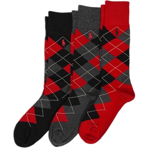 POLO RALPH LAUREN Men’s Casual Wool Ribbed Boot Crew Socks – 1 Pair Pack – Doer Lambswool(Red)