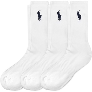 POLO RALPH LAUREN Men’s Casual Wool Ribbed Boot Crew Socks – 1 Pair Pack – Doer Lambswool(White)